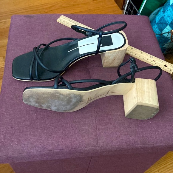 Dolce Vita Shoes - Dolce Vita strappy black sandals with wood block heels. Size 8